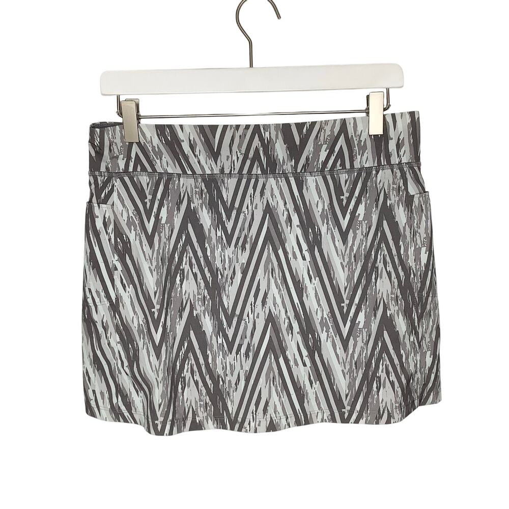 Smartwool Gray White Zig Zag Merino Sport Lined Skirt Skort Small - Picture 5 of 9